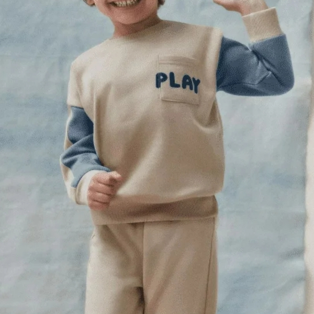 Make An Offer! Kids Beige and Blue Matching Set